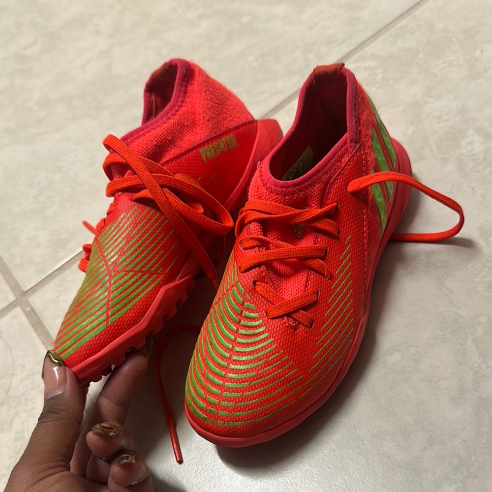 Adidas Red and Green Soccer Cleats